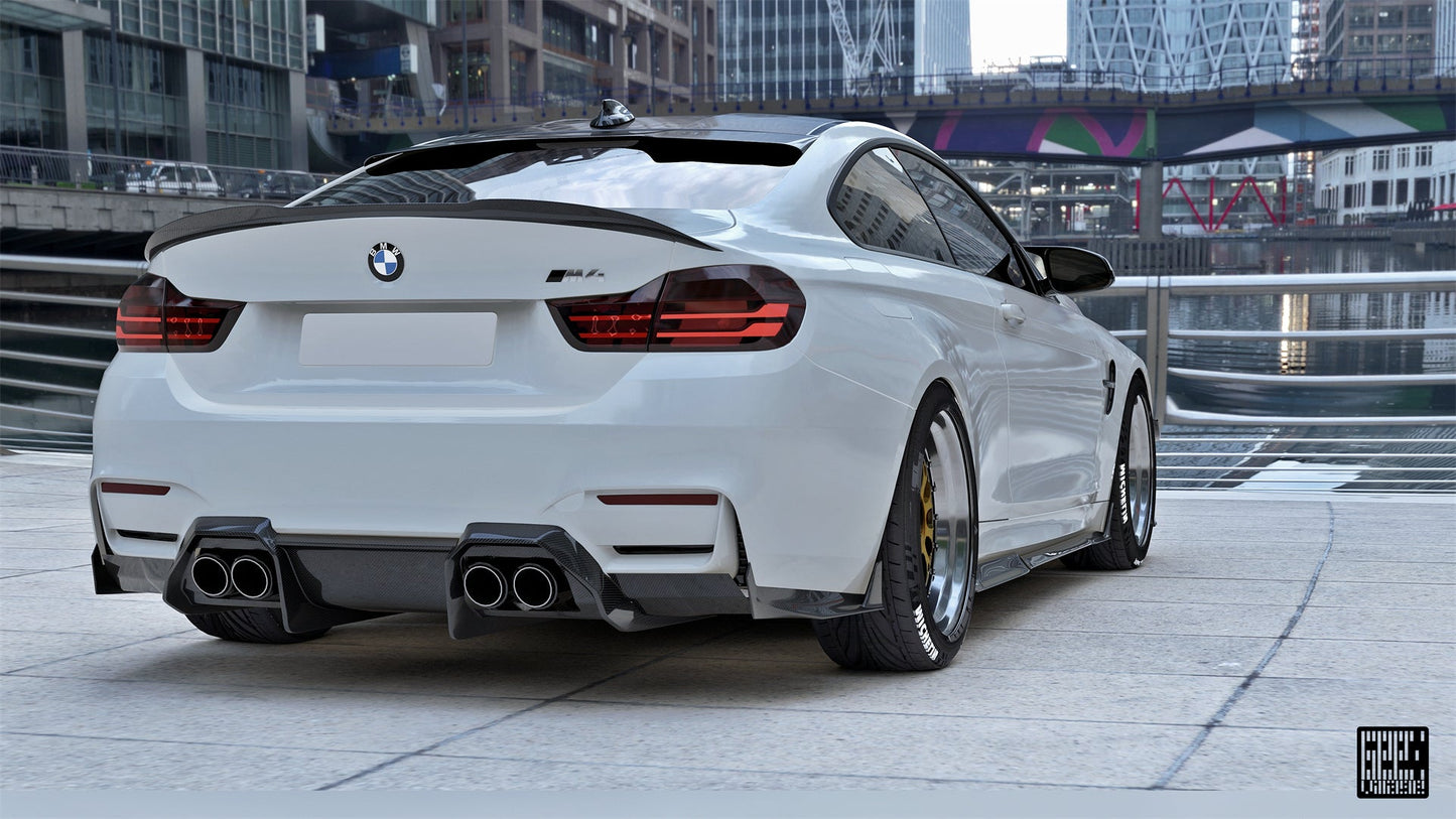 Geex Village Rear Canards for BMW M3/C/CS F81 F80 2014-2018 & M4/C/CS F83 F82 2014-2020 Carbon Fiber
