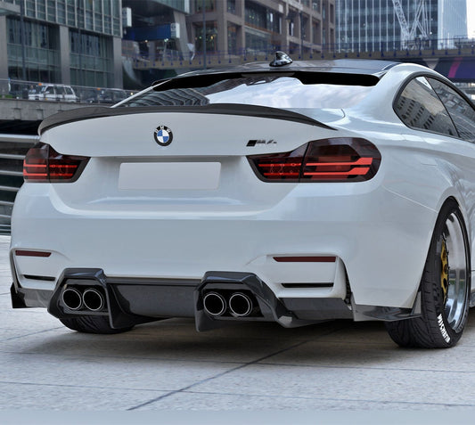 Geex Village Rear Diffuser & Undertray for BMW M3/C/CS F81 F80 2014-2018 & M4/C/CS F83 F82 2014-2020 Carbon Fiber