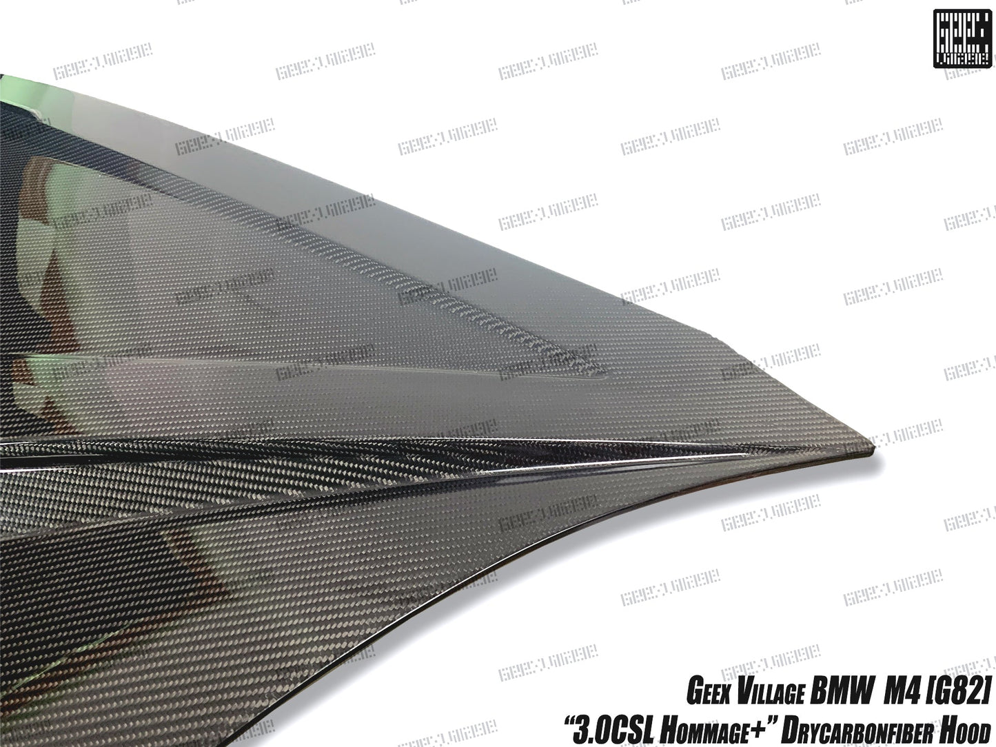 Geex Village Hommage+ Hood for BMW M3/C/CS G80 G81 & M4/C/CS/CSL G82 G83 2021-ON Dry Pre-preg Carbon Fiber