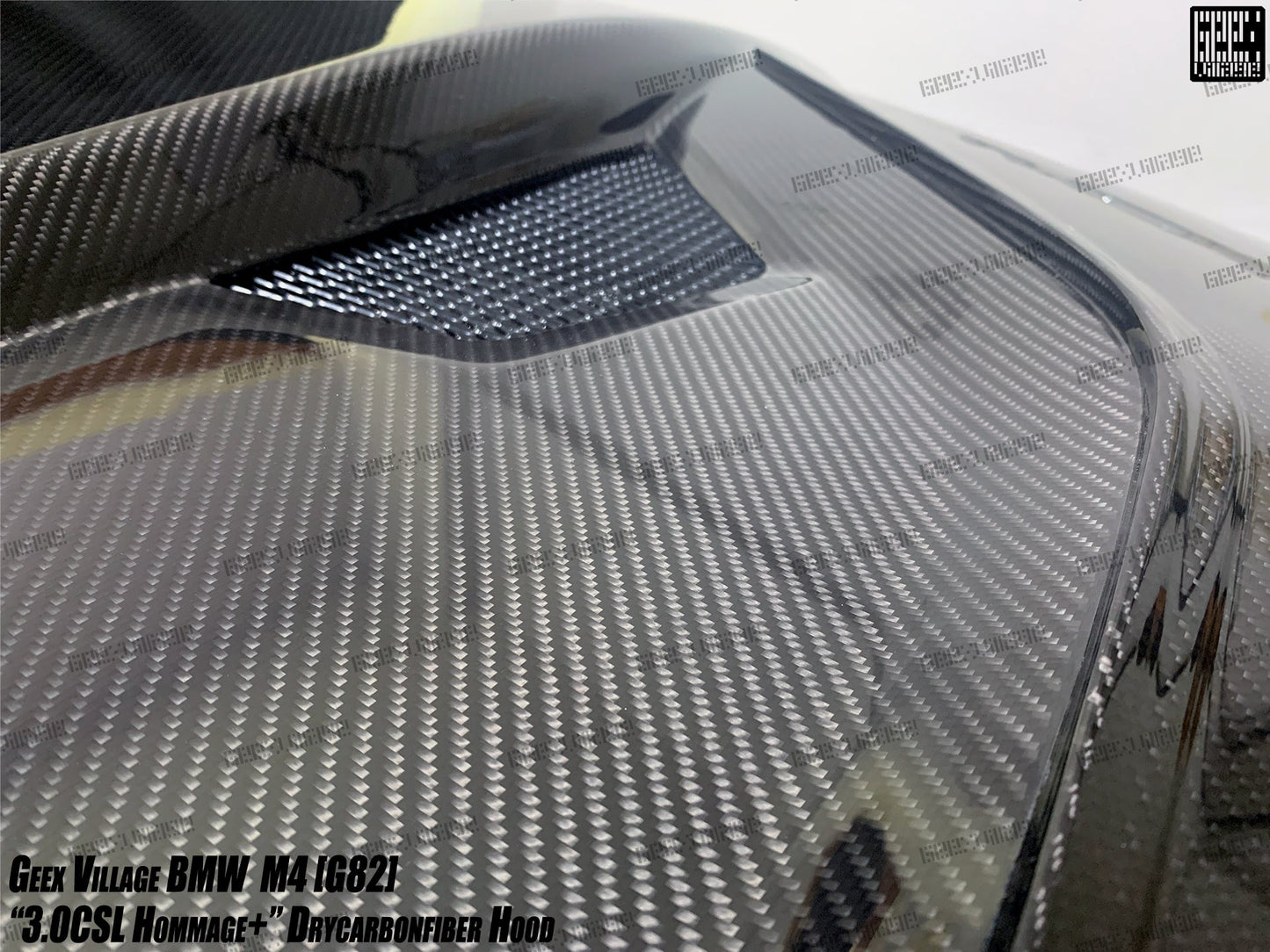 Geex Village Hommage+ Hood for BMW M3/C/CS G80 G81 & M4/C/CS/CSL G82 G83 2021-ON Dry Pre-preg Carbon Fiber