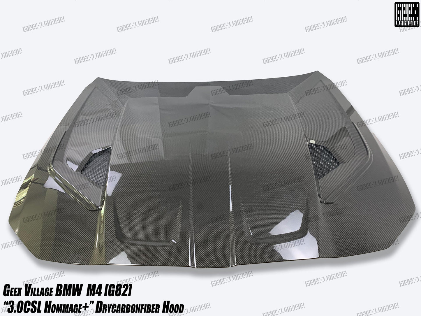 Geex Village Hommage+ Hood for BMW M3/C/CS G80 G81 & M4/C/CS/CSL G82 G83 2021-ON Dry Pre-preg Carbon Fiber