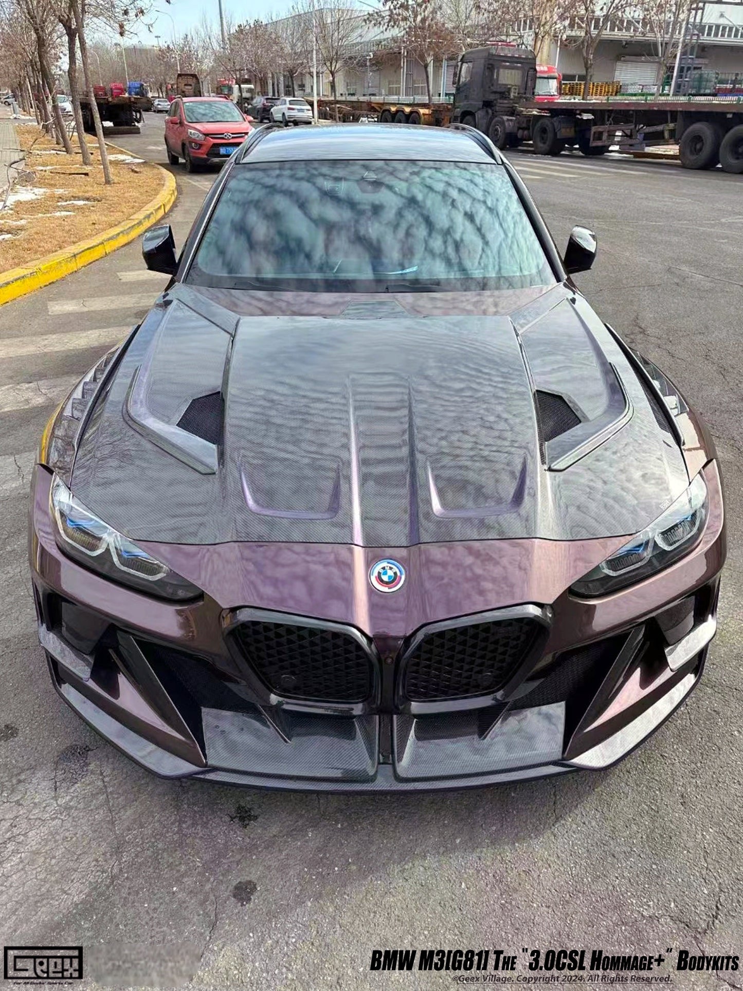 Geex Village Front Bumper Kit for BMW M3/C/CS G80 G81 & M4/C/CS/CSL G82 G83 2021-ON Carbon Fiber