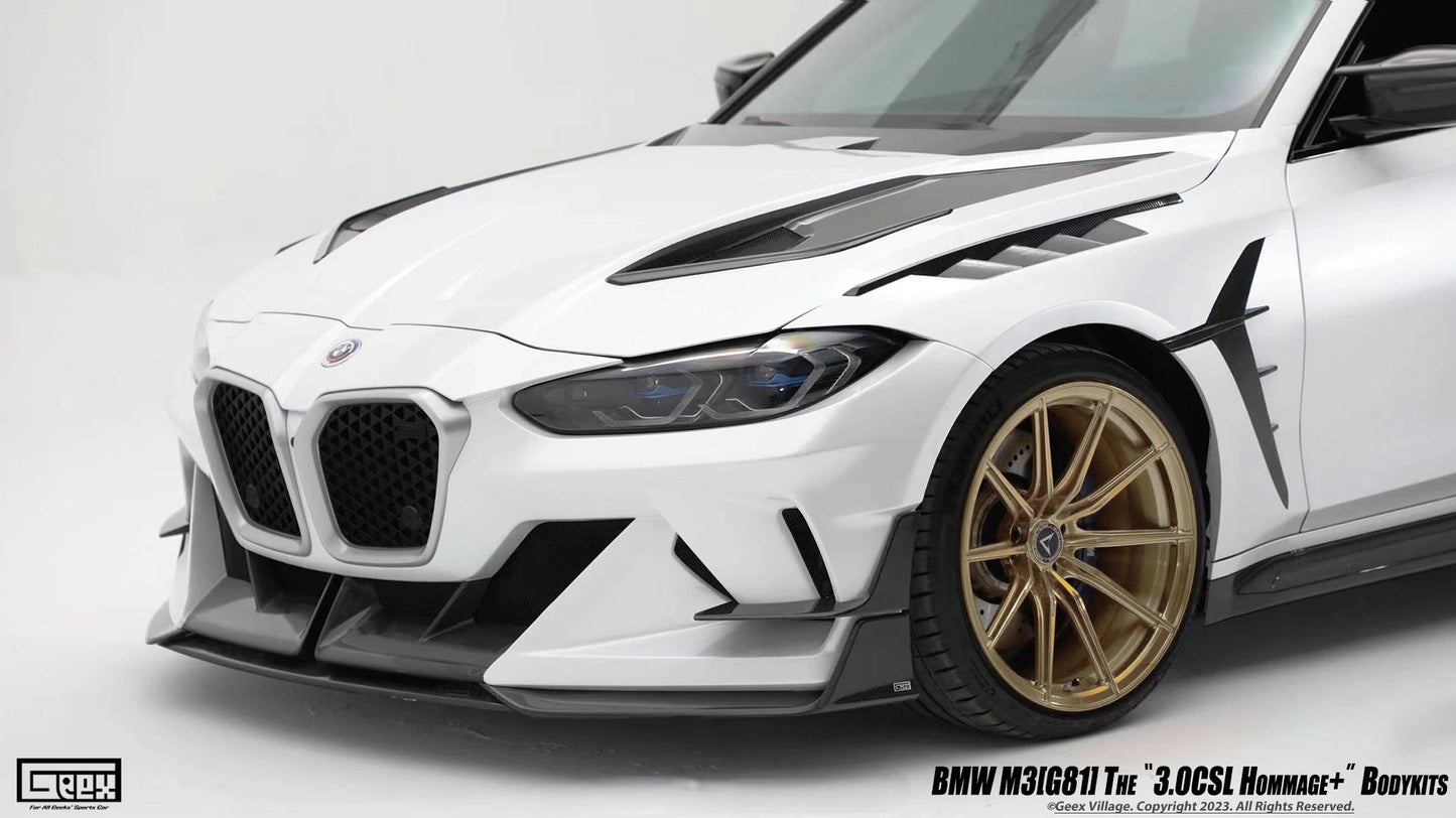 Geex Village Front Bumper Kit for BMW M3/C/CS G80 G81 & M4/C/CS/CSL G82 G83 2021-ON Carbon Fiber