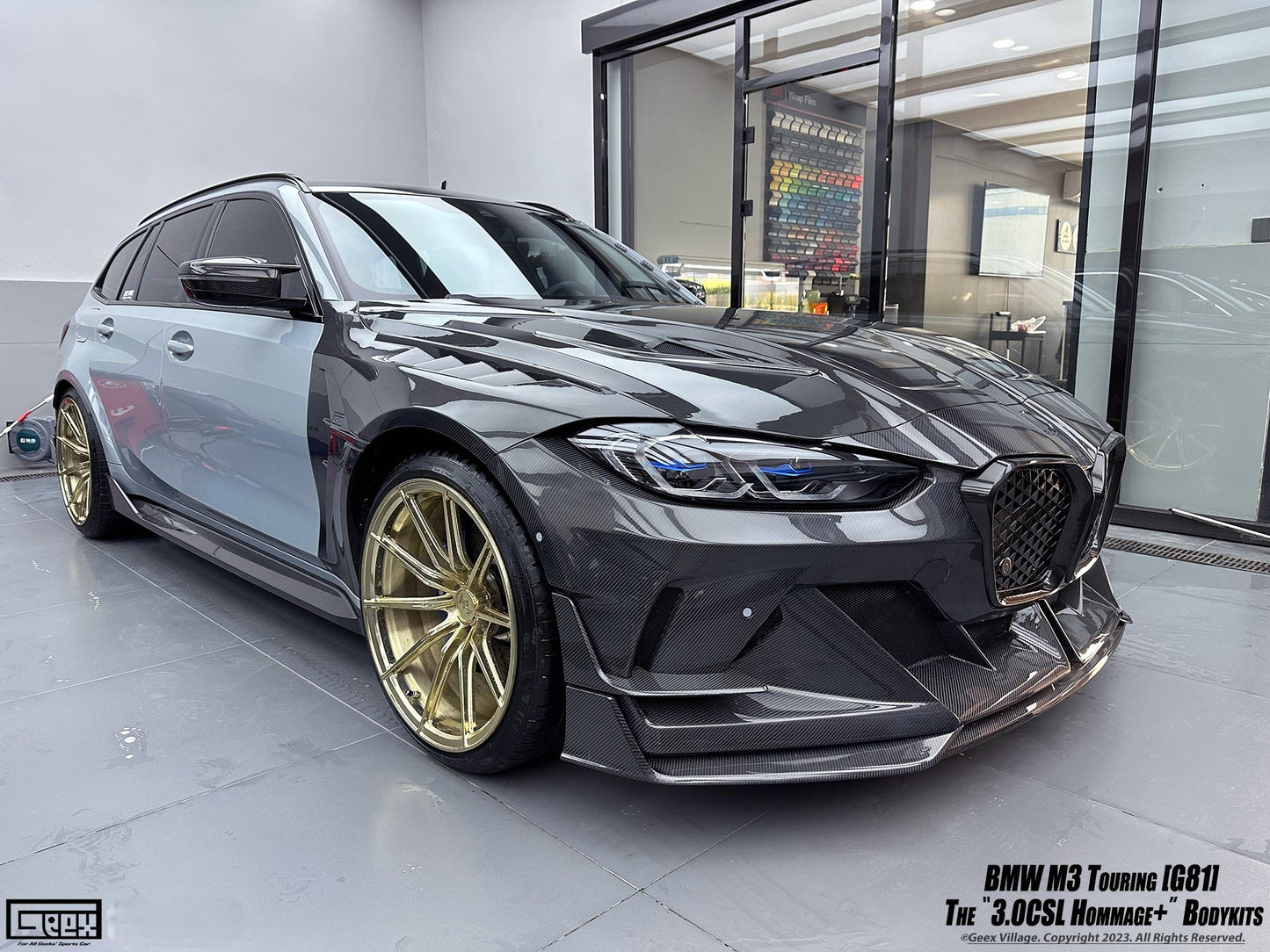 Geex Village Front Bumper Kit for BMW M3/C/CS G80 G81 & M4/C/CS/CSL G82 G83 2021-ON Carbon Fiber
