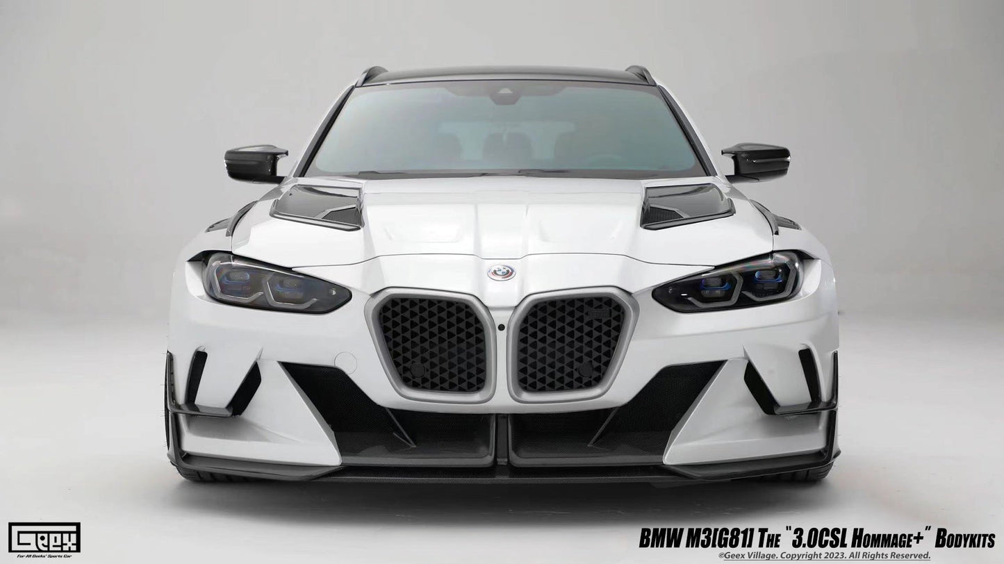 Geex Village Front Bumper Kit for BMW M3/C/CS G80 G81 & M4/C/CS/CSL G82 G83 2021-ON Carbon Fiber