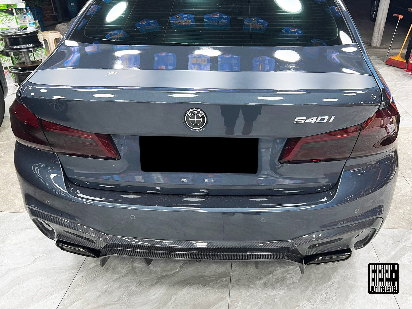 Geex Village Rear Diffuser & Undertray for BMW M5C M5 F90 2018-2024 & 5 Series M550 540 G30 2017-2023 Carbon Fiber