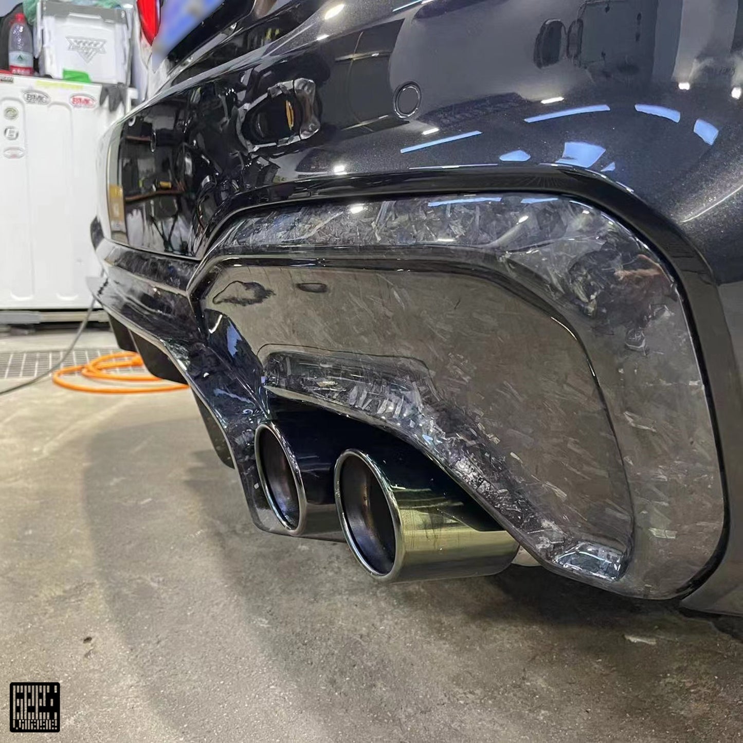 Geex Village Rear Diffuser & Undertray for BMW M5C M5 F90 2018-2024 & 5 Series M550 540 G30 2017-2023 Carbon Fiber