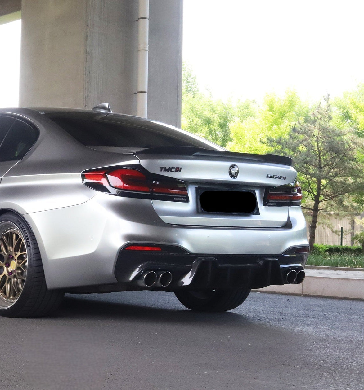 Geex Village Rear Lip Spoiler for BMW M5C M5 F90 2018-2024 & 5 Series M550 540 G30 2017-2023 Sedan Carbon Fiber