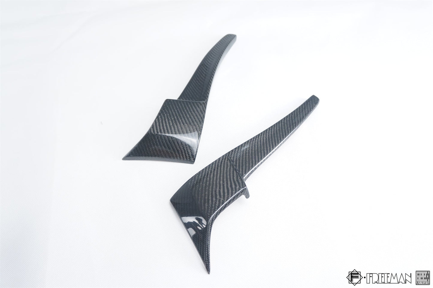Geex Village Front Lip & Air Diverter Canards for Cadillac ATS Turbo Luxury Performance 2015-2019 Carbon Fiber