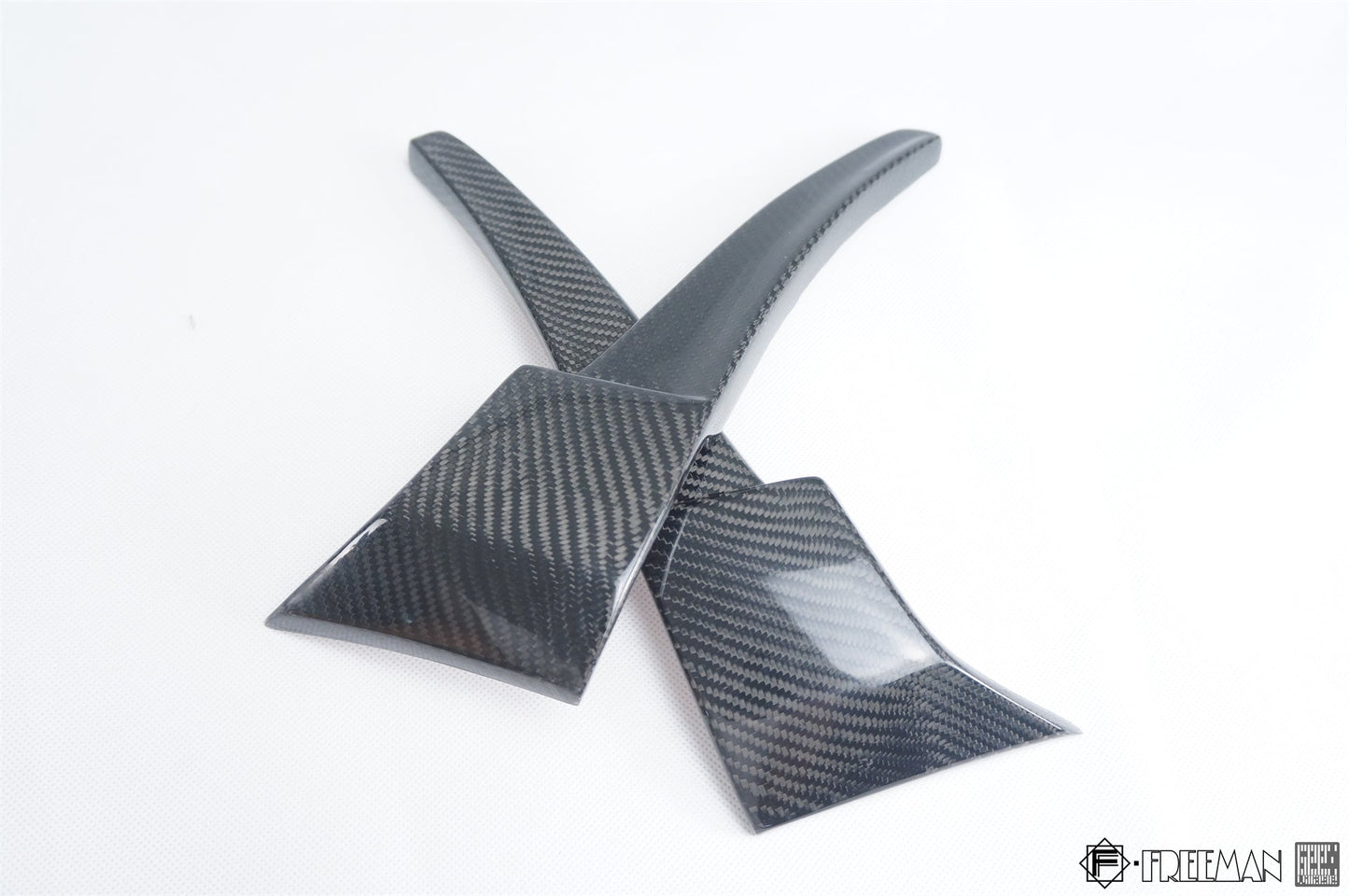 Geex Village Front Lip & Air Diverter Canards for Cadillac ATS Turbo Luxury Performance 2015-2019 Carbon Fiber