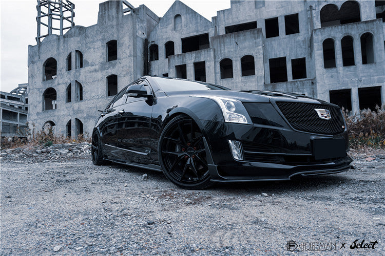 Geex Village Front Lip & Air Diverter Canards for Cadillac ATS Turbo Luxury Performance 2015-2019 Carbon Fiber