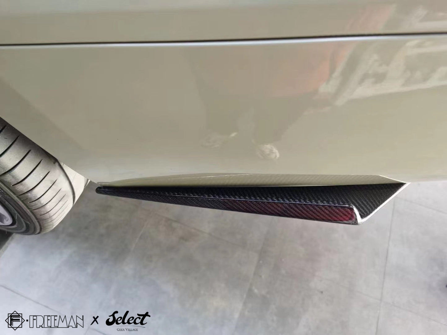 Geex Village Rear Canards for Cadillac ATS Turbo Luxury Performance Premium 2013-2019 Carbon Fiber