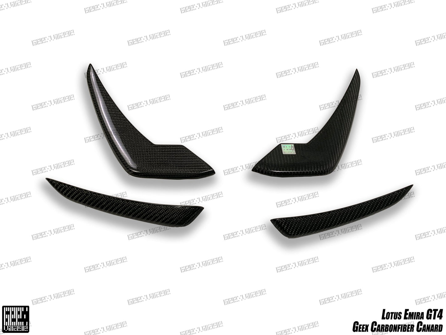 Geex Village GEEX Front Canards for Lotus Emira 3.6 V6 2.0 Four-cylinder 2022-ON Dry Pre-preg Carbon Fiber