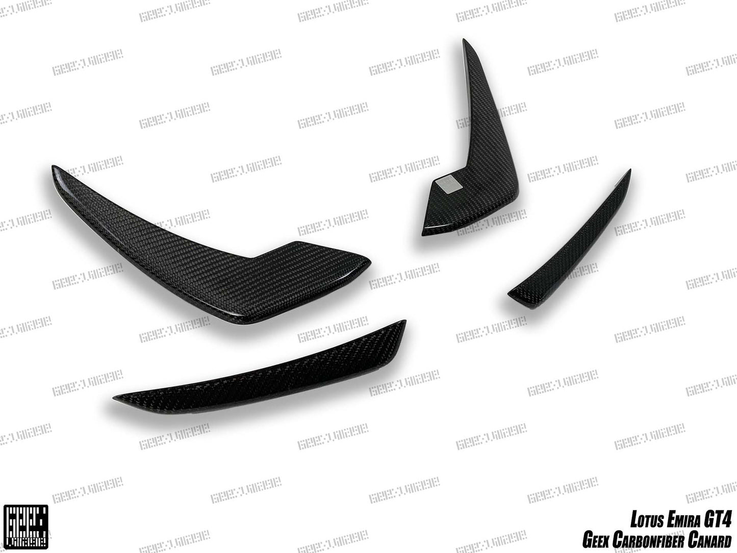 Geex Village GEEX Front Canards for Lotus Emira 3.6 V6 2.0 Four-cylinder 2022-ON Dry Pre-preg Carbon Fiber