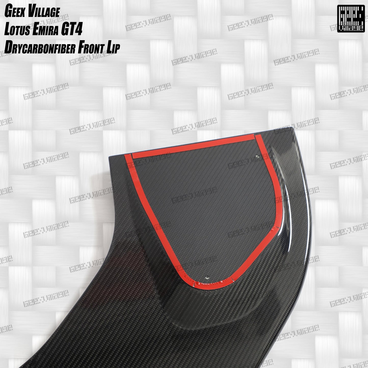 Geex Village GT4 Style Front Lip for Lotus Emira 3.6 V6 2.0 Four-cylinder 2022-ON Dry Pre-preg Carbon Fiber