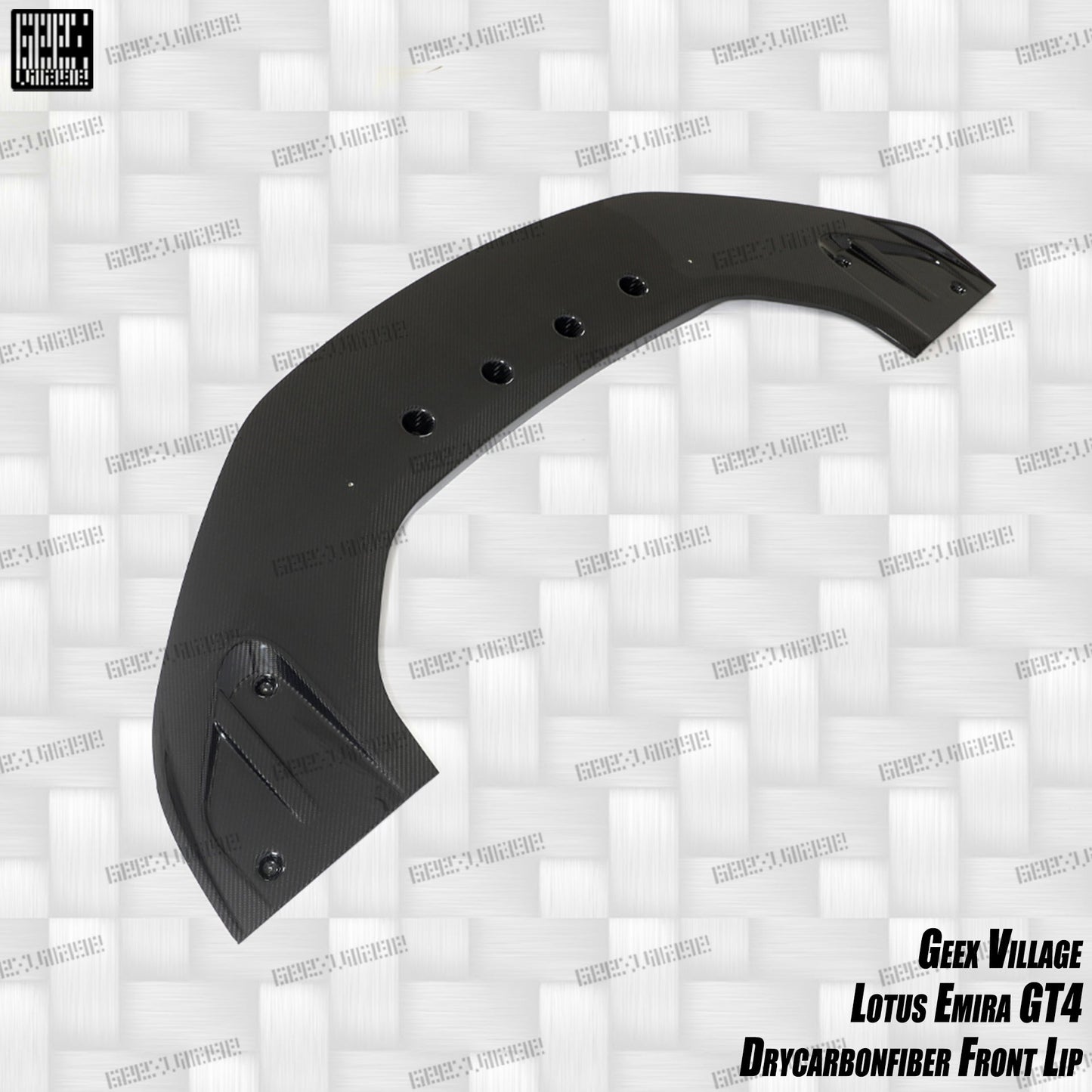 Geex Village GT4 Style Front Lip for Lotus Emira 3.6 V6 2.0 Four-cylinder 2022-ON Dry Pre-preg Carbon Fiber