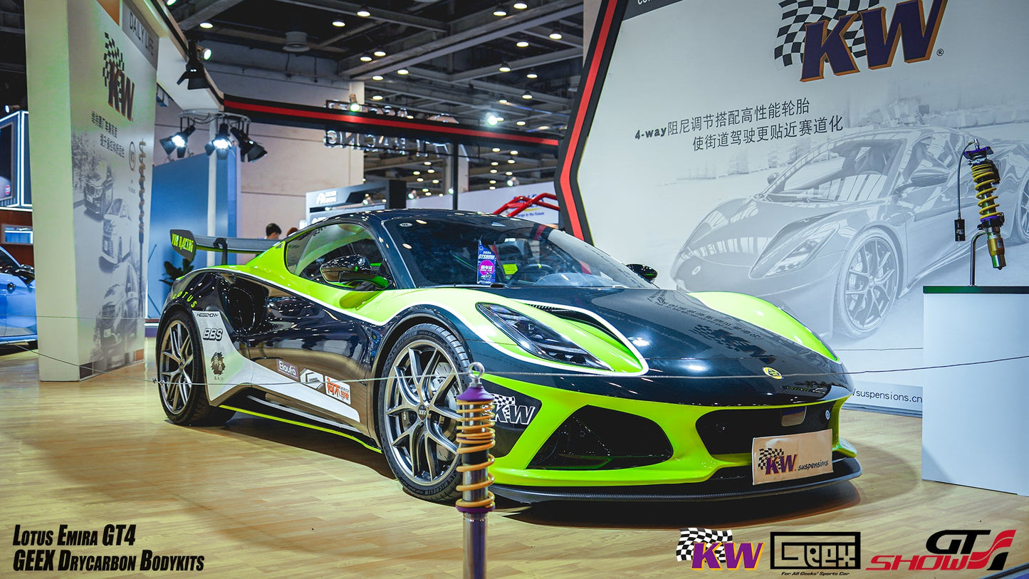 Geex Village GT4 Style Front Lip for Lotus Emira 3.6 V6 2.0 Four-cylinder 2022-ON Dry Pre-preg Carbon Fiber