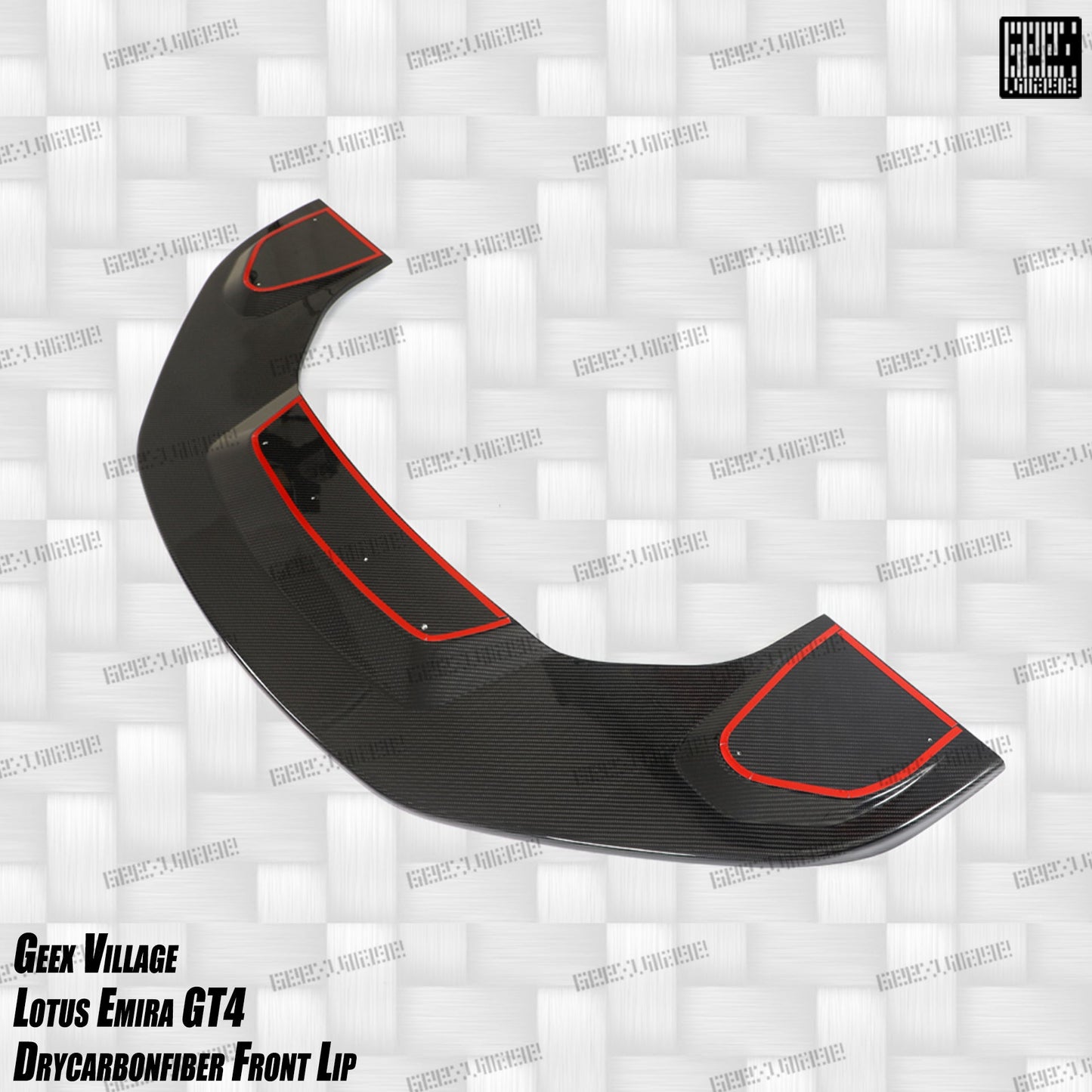 Geex Village GT4 Style Front Lip for Lotus Emira 3.6 V6 2.0 Four-cylinder 2022-ON Dry Pre-preg Carbon Fiber
