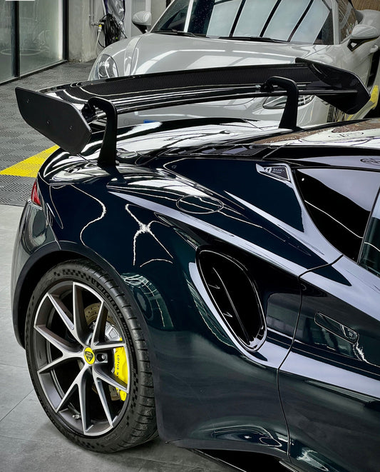 Geex Village GT4 Style Rear Wing for Lotus Emira 3.6 V6 2.0 Four-cylinder 2022-ON Coupe Dry Pre-preg Carbon Fiber
