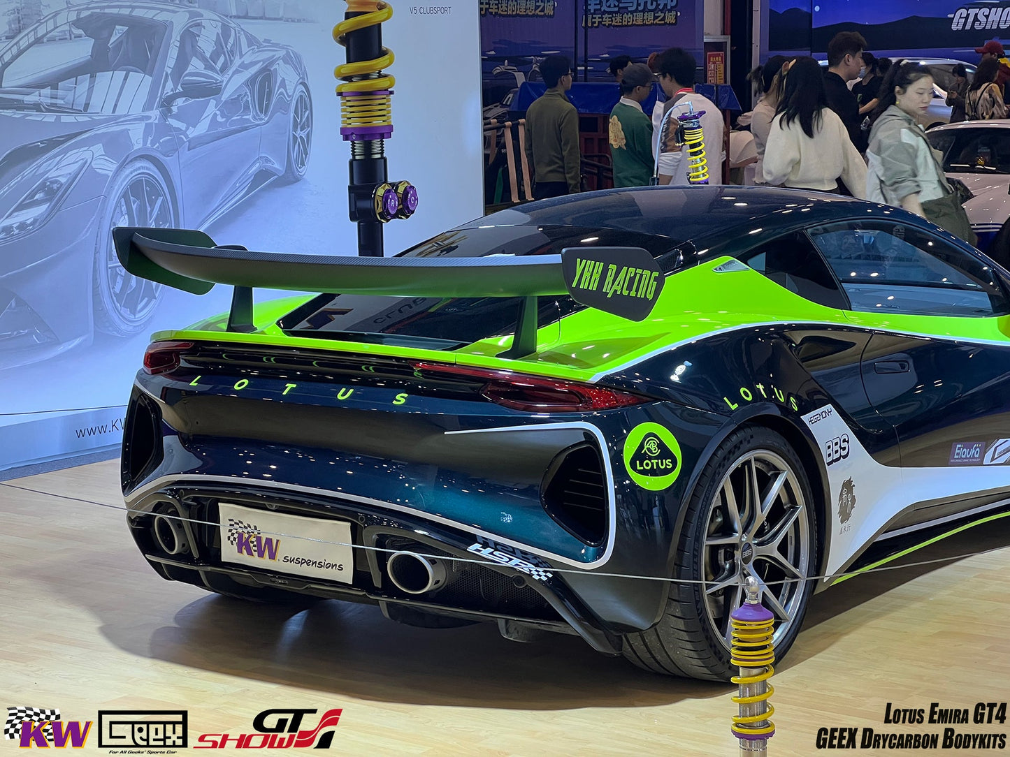 Geex Village GT4 Style Rear Wing for Lotus Emira 3.6 V6 2.0 Four-cylinder 2022-ON Coupe Dry Pre-preg Carbon Fiber