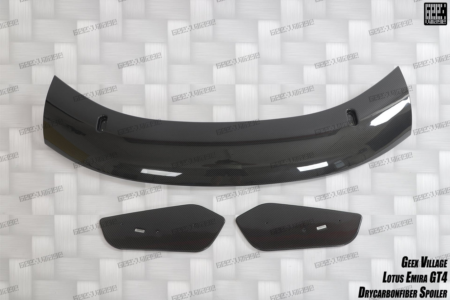 Geex Village GT4 Style Rear Wing for Lotus Emira 3.6 V6 2.0 Four-cylinder 2022-ON Coupe Dry Pre-preg Carbon Fiber