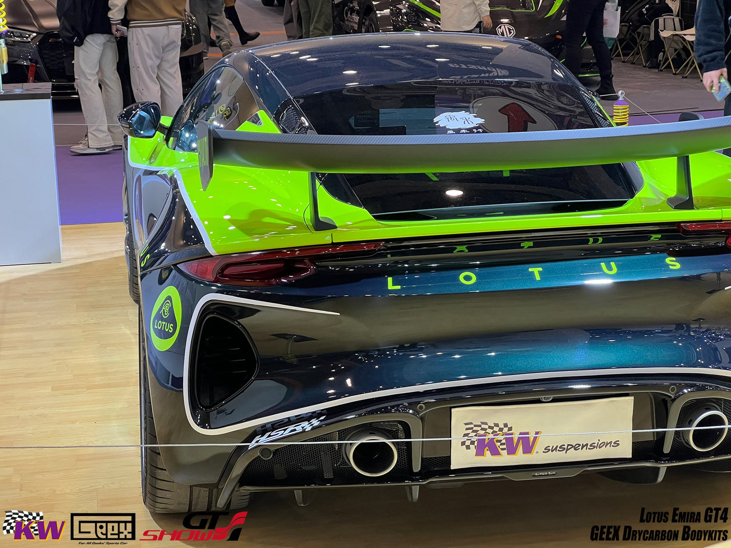 Geex Village GT4 Style Rear Wing for Lotus Emira 3.6 V6 2.0 Four-cylinder 2022-ON Coupe Dry Pre-preg Carbon Fiber