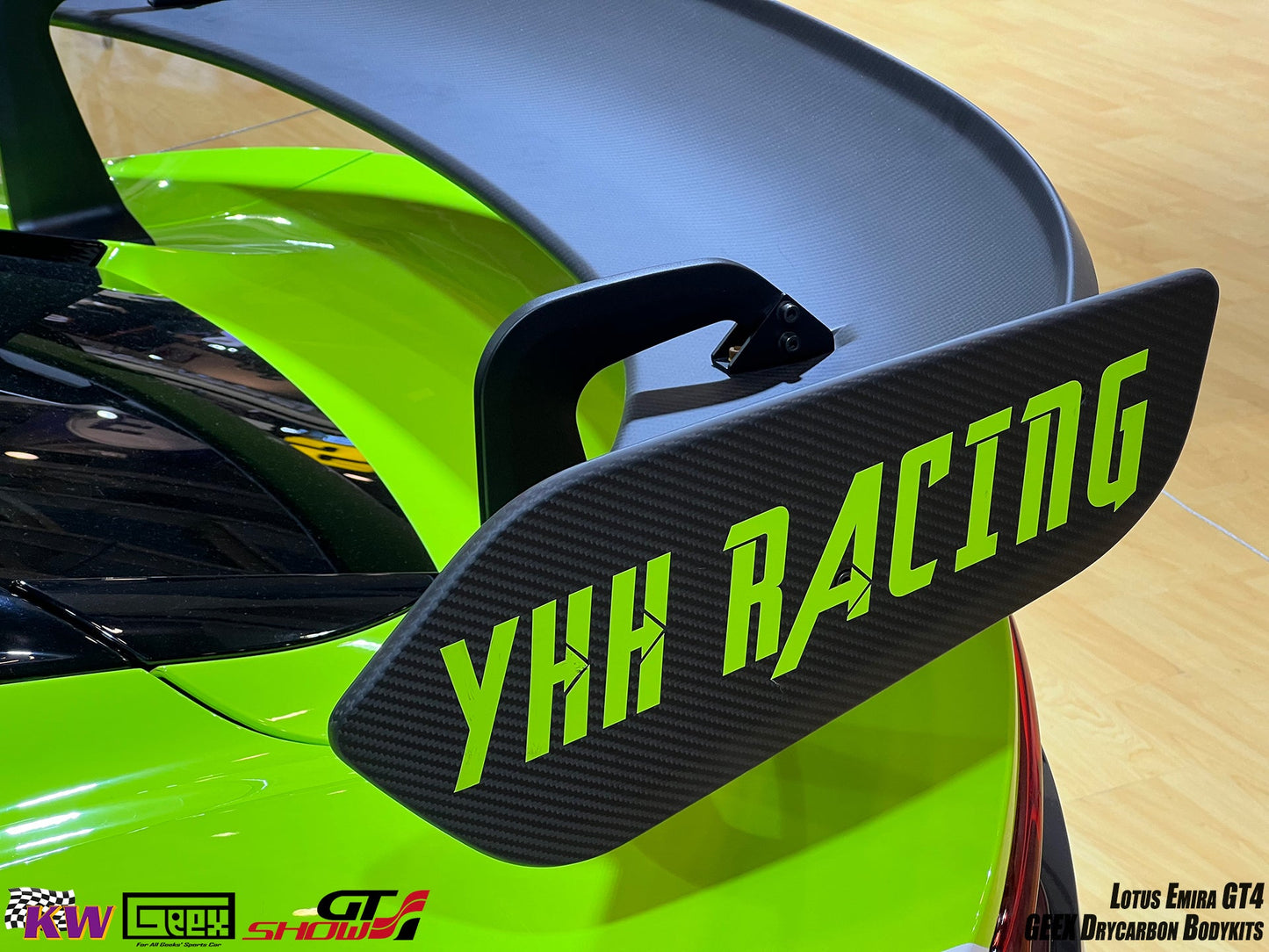 Geex Village GT4 Style Rear Wing for Lotus Emira 3.6 V6 2.0 Four-cylinder 2022-ON Coupe Dry Pre-preg Carbon Fiber
