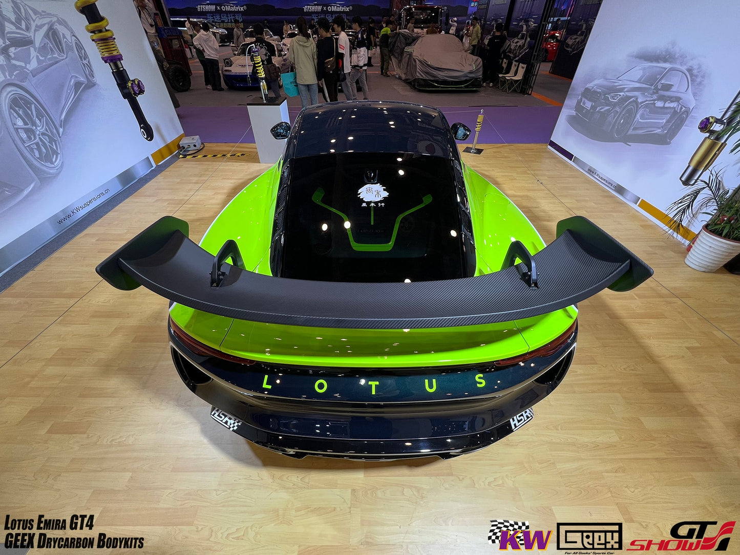Geex Village GT4 Style Rear Wing for Lotus Emira 3.6 V6 2.0 Four-cylinder 2022-ON Coupe Dry Pre-preg Carbon Fiber