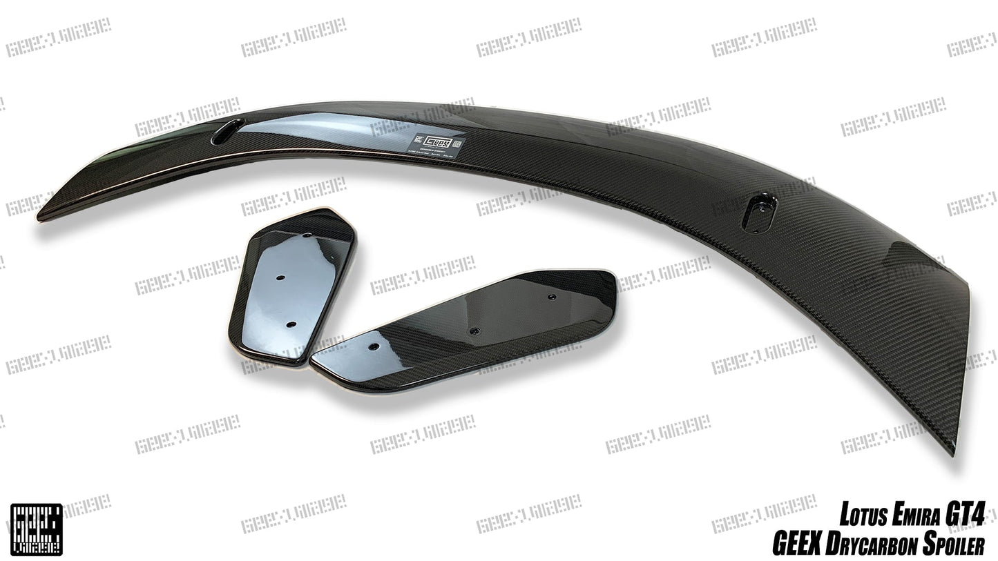 Geex Village GT4 Style Rear Wing for Lotus Emira 3.6 V6 2.0 Four-cylinder 2022-ON Coupe Dry Pre-preg Carbon Fiber