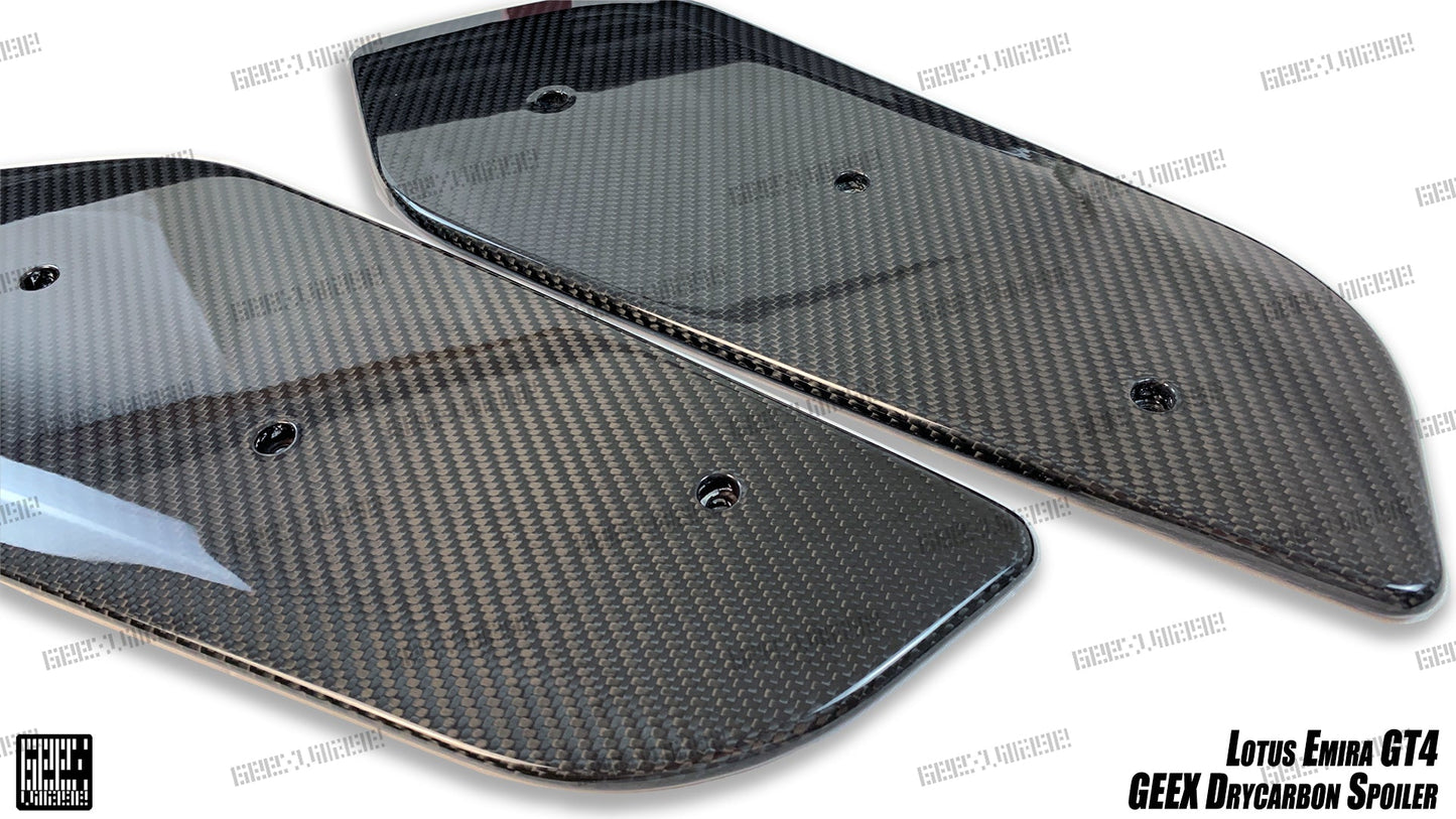 Geex Village GT4 Style Rear Wing for Lotus Emira 3.6 V6 2.0 Four-cylinder 2022-ON Coupe Dry Pre-preg Carbon Fiber
