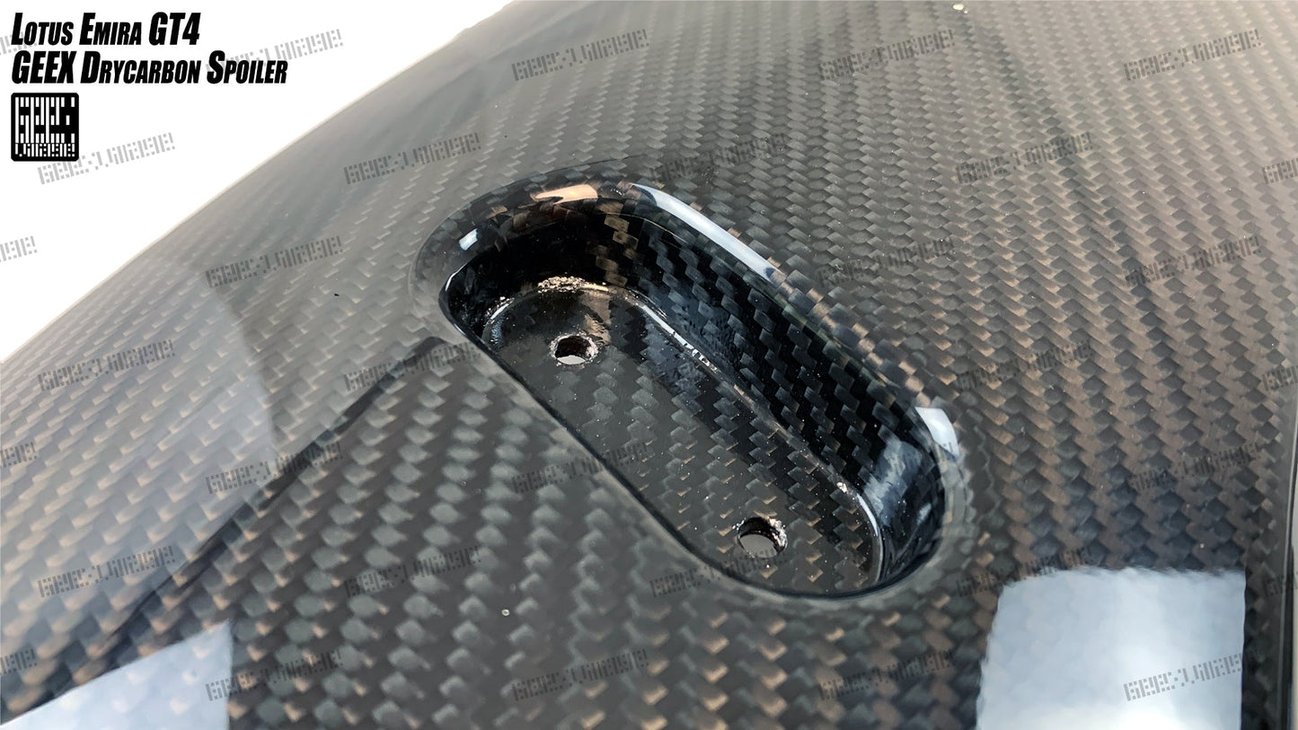Geex Village GT4 Style Rear Wing for Lotus Emira 3.6 V6 2.0 Four-cylinder 2022-ON Coupe Dry Pre-preg Carbon Fiber