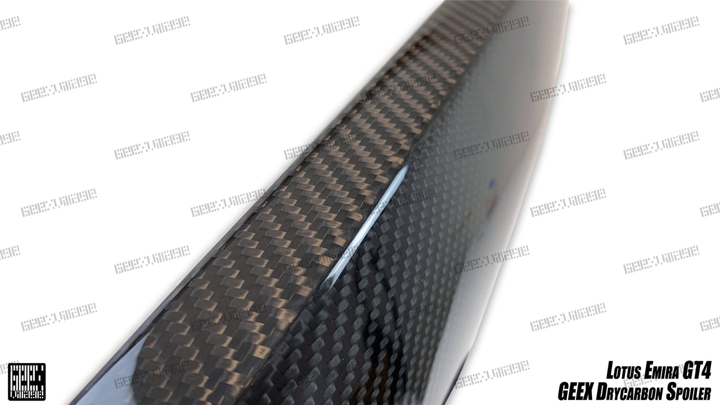 Geex Village GT4 Style Rear Wing for Lotus Emira 3.6 V6 2.0 Four-cylinder 2022-ON Coupe Dry Pre-preg Carbon Fiber