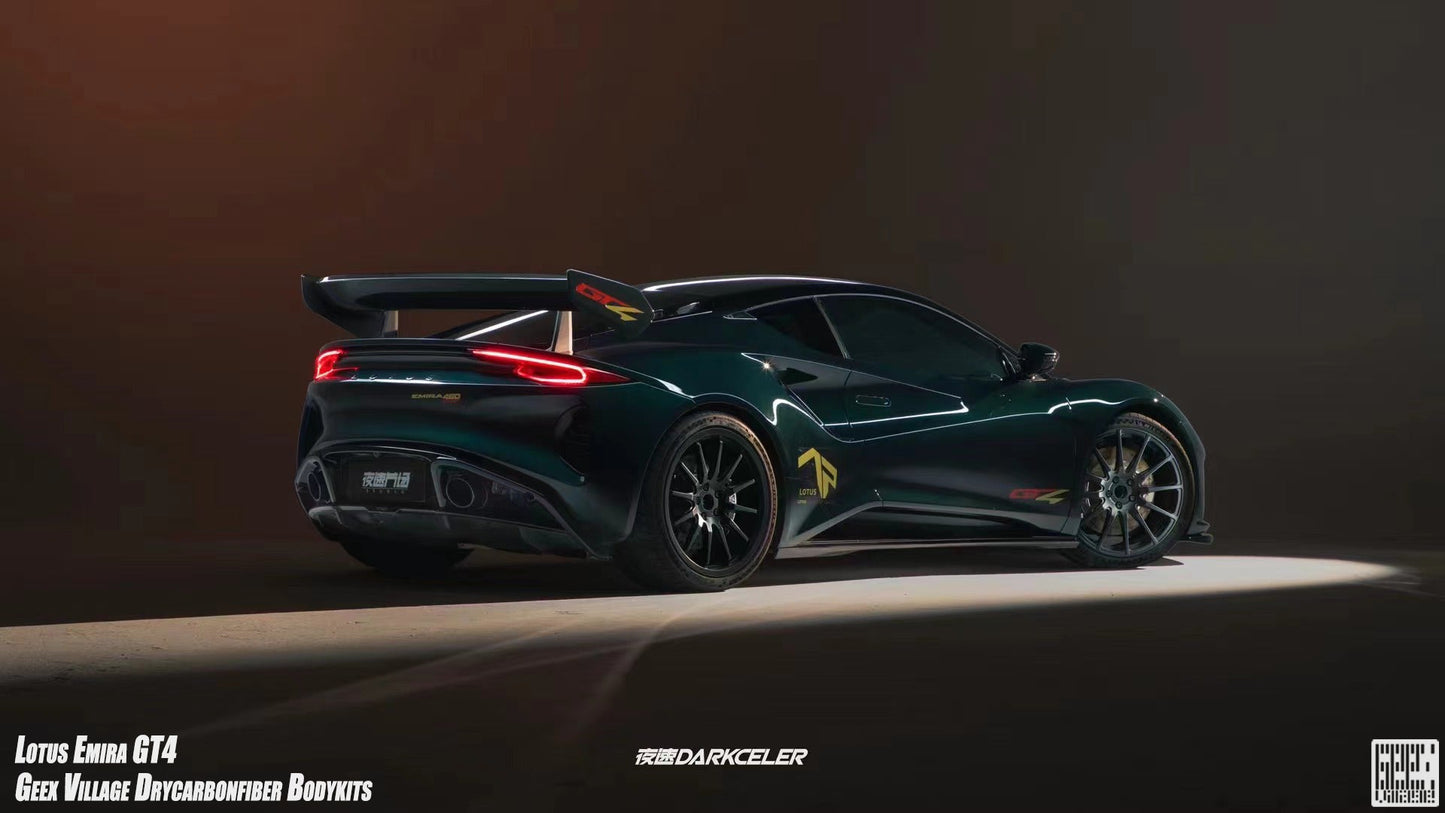 Geex Village GT4 Style Side Skirts for Lotus Emira 3.6 V6 2.0 Four-cylinder 2022-ON Dry Pre-preg Carbon Fiber