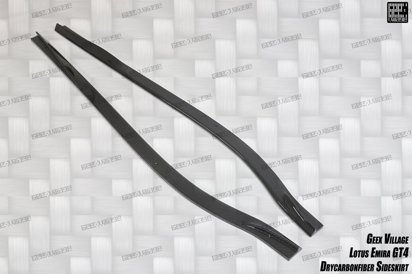 Geex Village GT4 Style Side Skirts for Lotus Emira 3.6 V6 2.0 Four-cylinder 2022-ON Dry Pre-preg Carbon Fiber