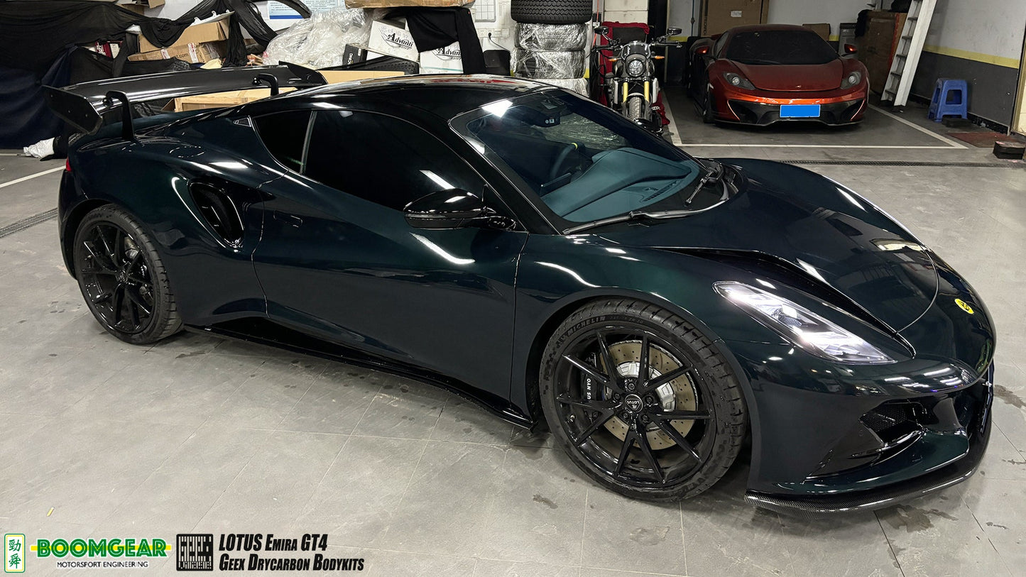 Geex Village GT4 Style Side Skirts for Lotus Emira 3.6 V6 2.0 Four-cylinder 2022-ON Dry Pre-preg Carbon Fiber
