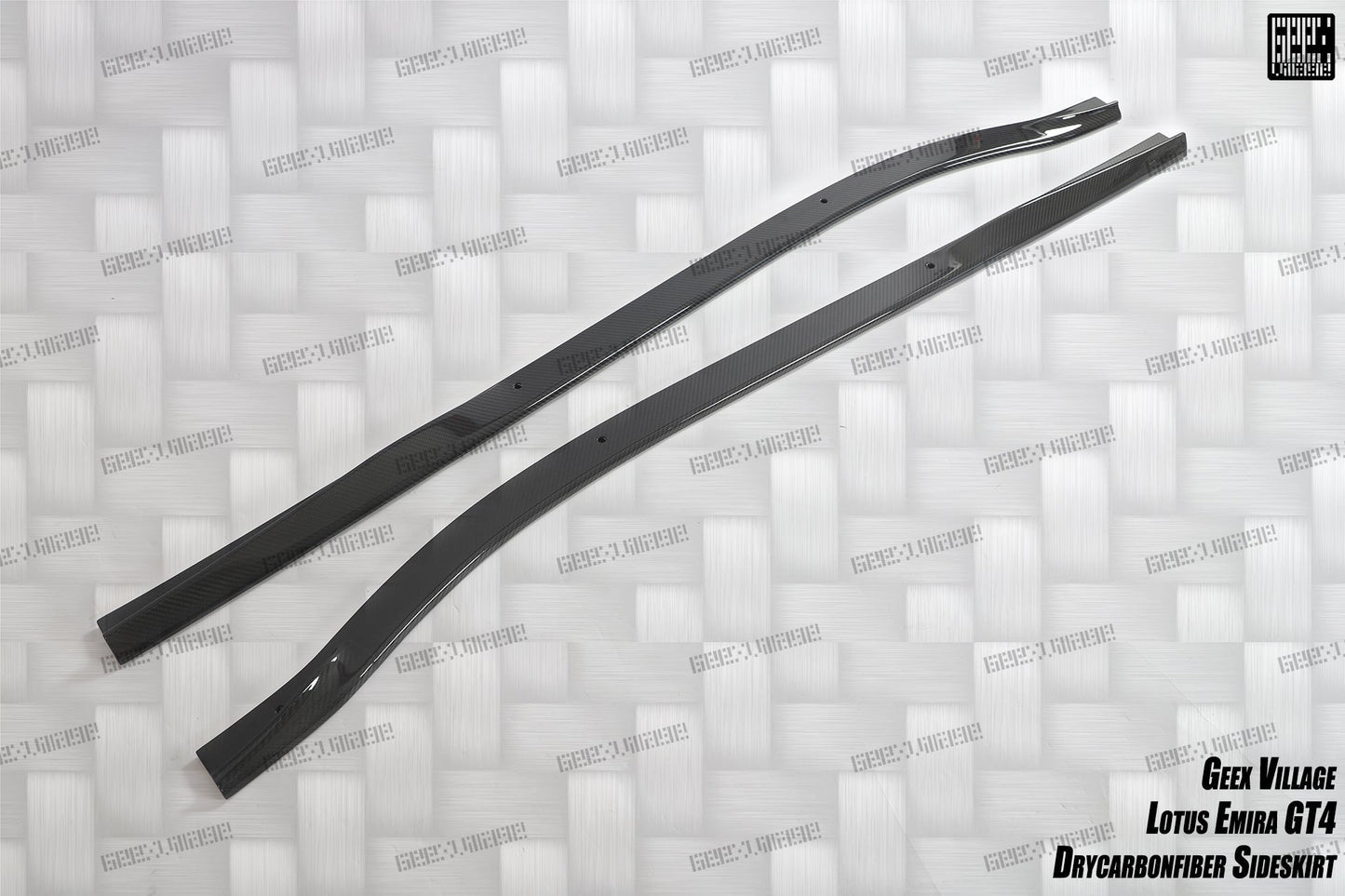 Geex Village GT4 Style Side Skirts for Lotus Emira 3.6 V6 2.0 Four-cylinder 2022-ON Dry Pre-preg Carbon Fiber