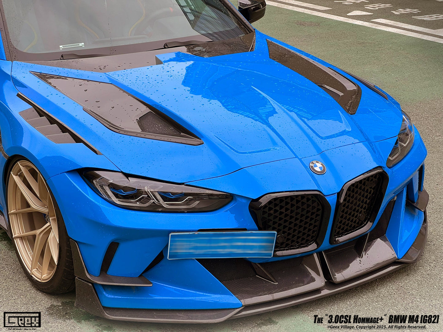 Geex Village Hommage+ Hood for BMW M3/C/CS G80 G81 & M4/C/CS/CSL G82 G83 2021-ON Dry Pre-preg Carbon Fiber