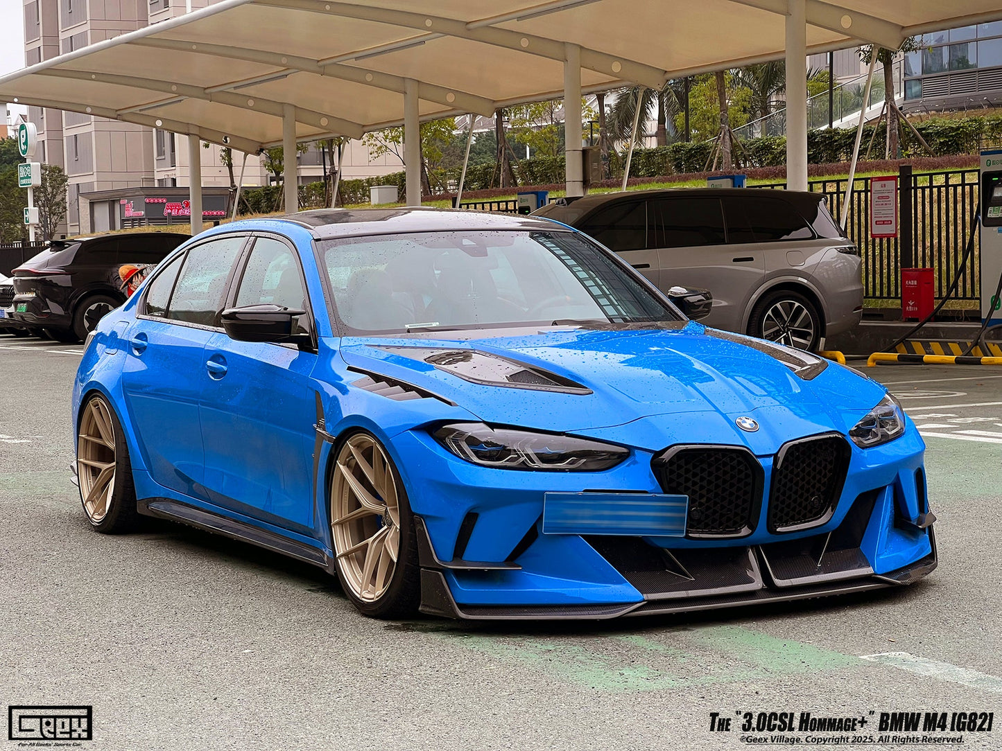 Geex Village Hommage+ Hood for BMW M3/C/CS G80 G81 & M4/C/CS/CSL G82 G83 2021-ON Dry Pre-preg Carbon Fiber