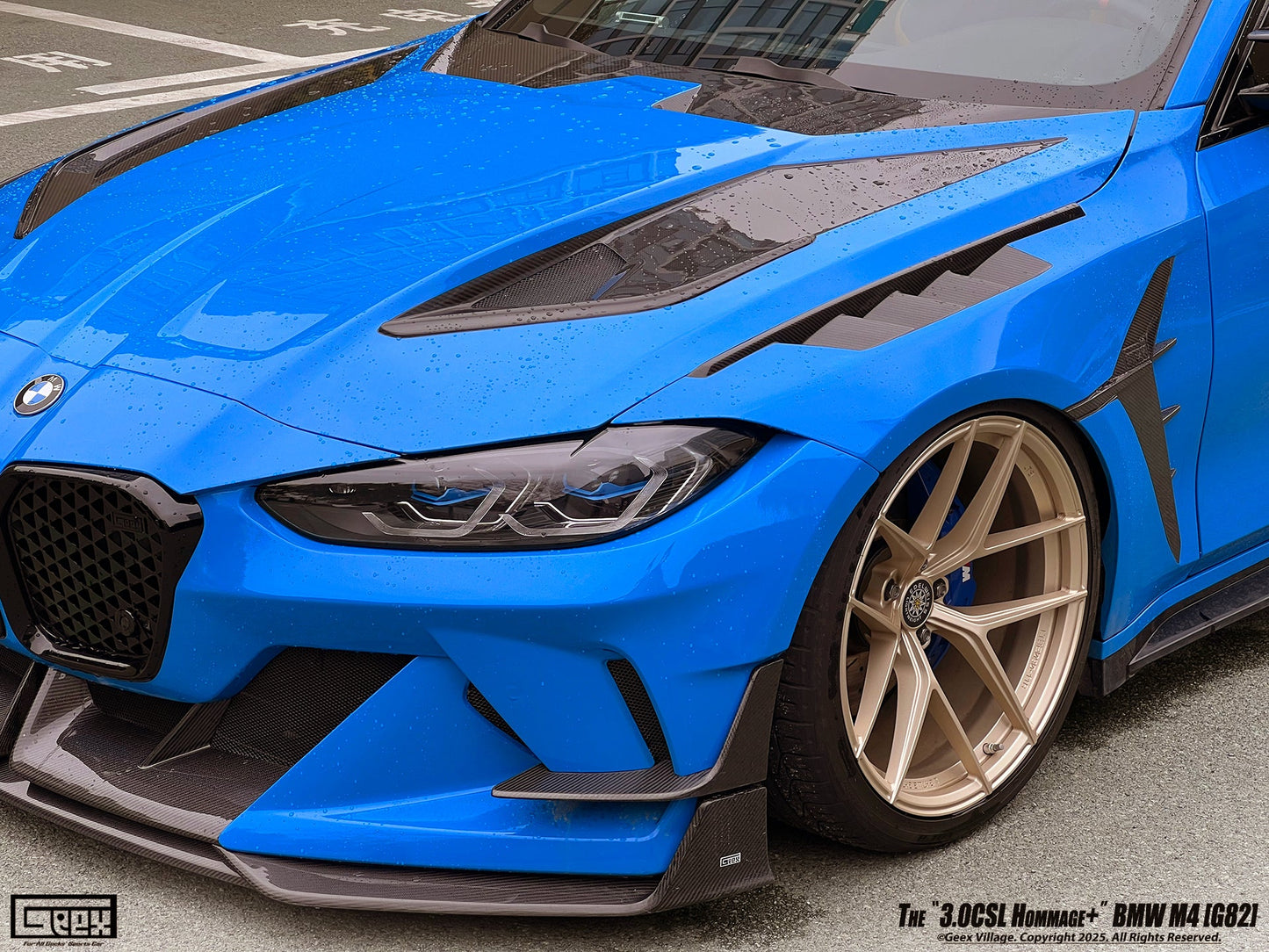 Geex Village Hommage+ Hood for BMW M3/C/CS G80 G81 & M4/C/CS/CSL G82 G83 2021-ON Dry Pre-preg Carbon Fiber
