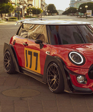 Geex Village Widebody Front Canards, Wheel Arches, and Rear Canards for MINI Cooper JCW S Base F56 2014-ON (Fits Both Pre-LCI & LCI) Carbon Fiber/FRP