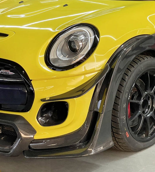 Geex Village Front Canards for MINI Cooper JCW S Base F56 2014-2018 Pre-LCI Carbon Fiber/FRP