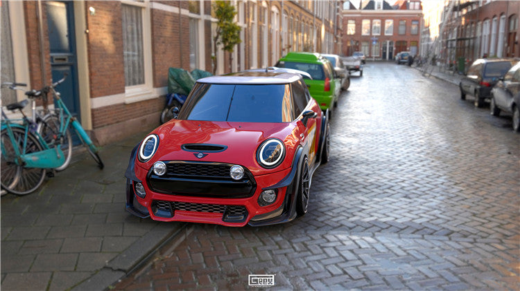 Geex Village Front Lip for MINI Cooper JCW S Base F56 2014-2018 Pre-LCI Carbon Fiber/FRP