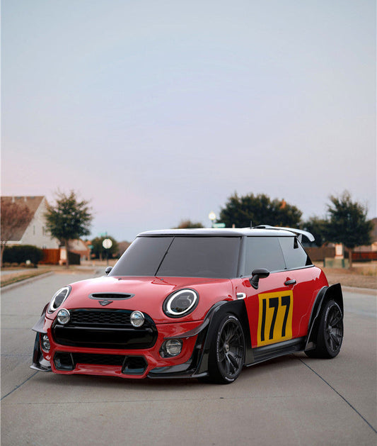 Geex Village Widebody Front Canards, Wheel Arches, and Rear Canards for MINI Cooper JCW S Base F56 2014-ON (Fits Both Pre-LCI & LCI) Carbon Fiber/FRP