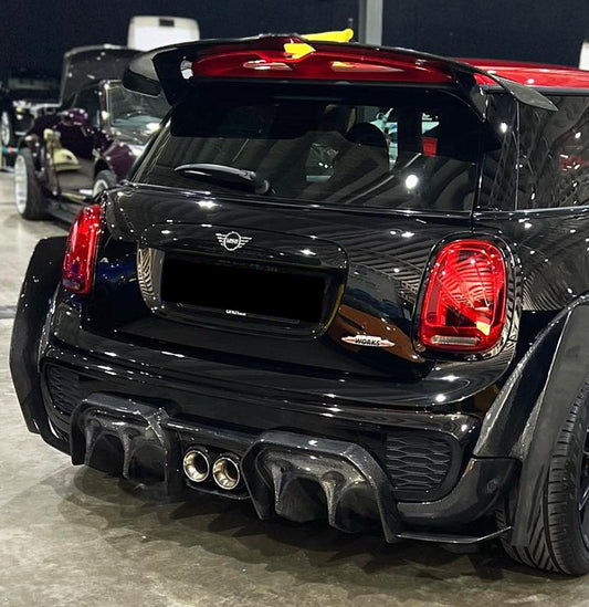 Geex Village Rear Diffuser & Side Extension for MINI Cooper JCW S Base F56 First LCI Carbon Fiber/FRP