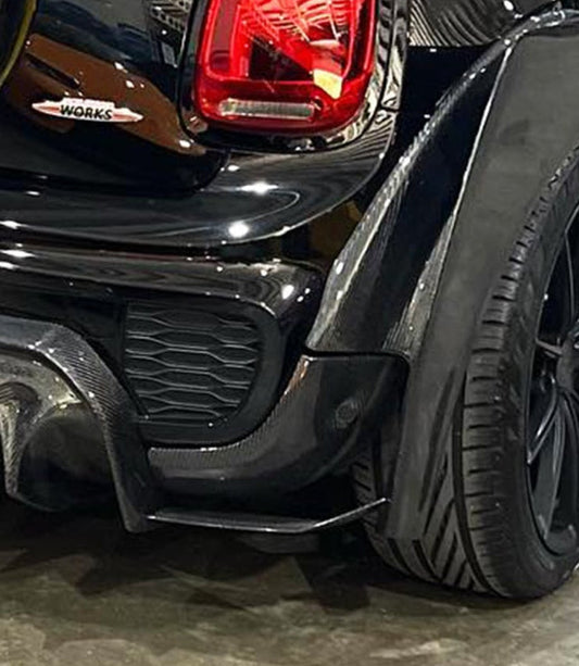 Geex Village Rear Diffuser Side Extension for MINI Cooper JCW S Base F56 First LCI 2019-2021 Carbon Fiber/FRP