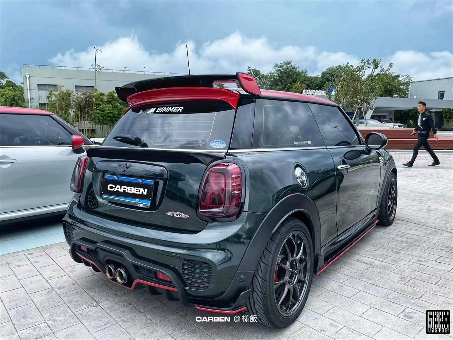 Geex Village Rear Lip Spoiler for MINI Cooper JCW S Base F56 2014-ON (Fits Both Pre-LCI & LCI) Carbon Fiber/FRP