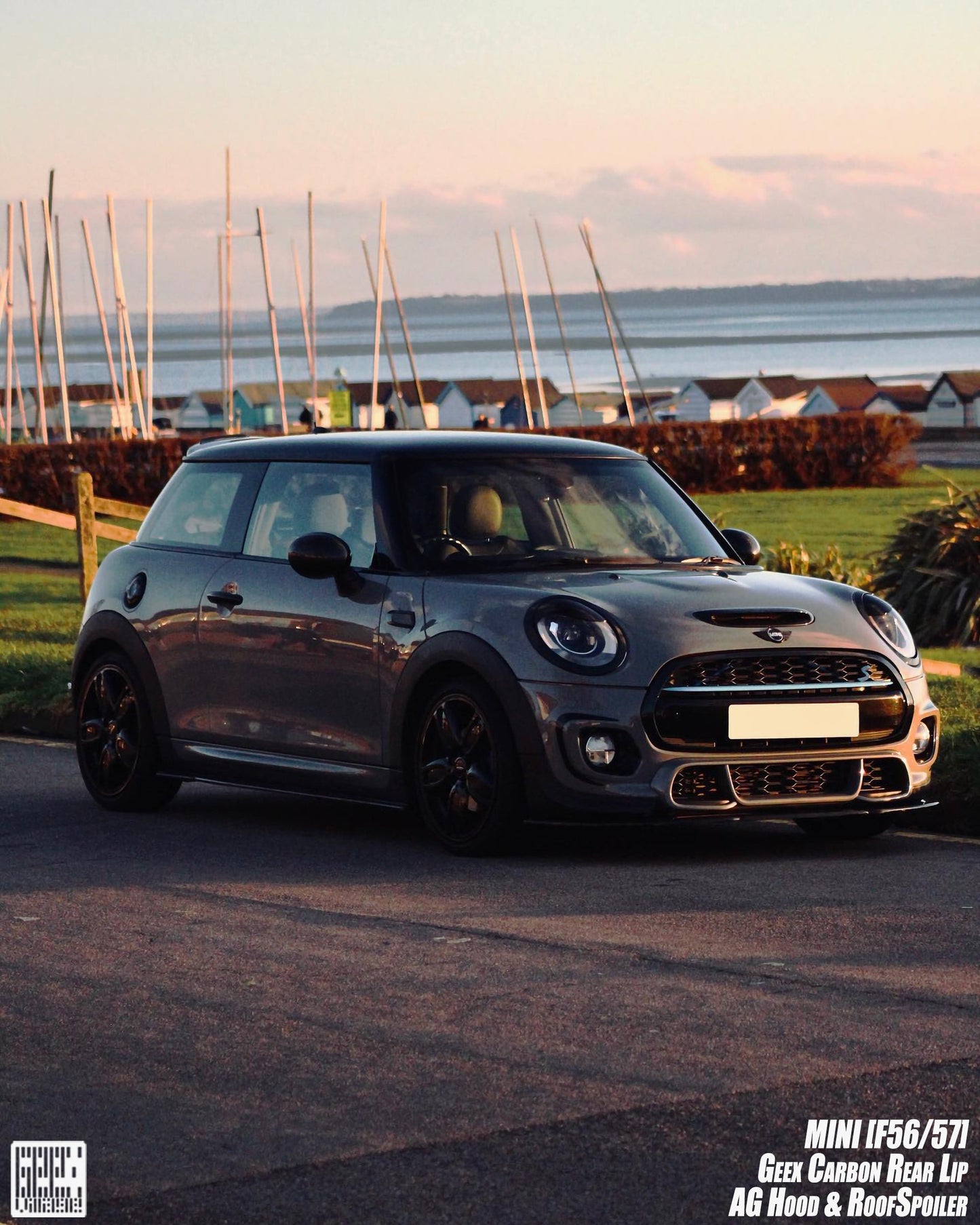 Geex Village Side Skirts for MINI Cooper JCW S Base F56 2014-ON (Fits Both Pre-LCI & LCI) Carbon Fiber/FRP