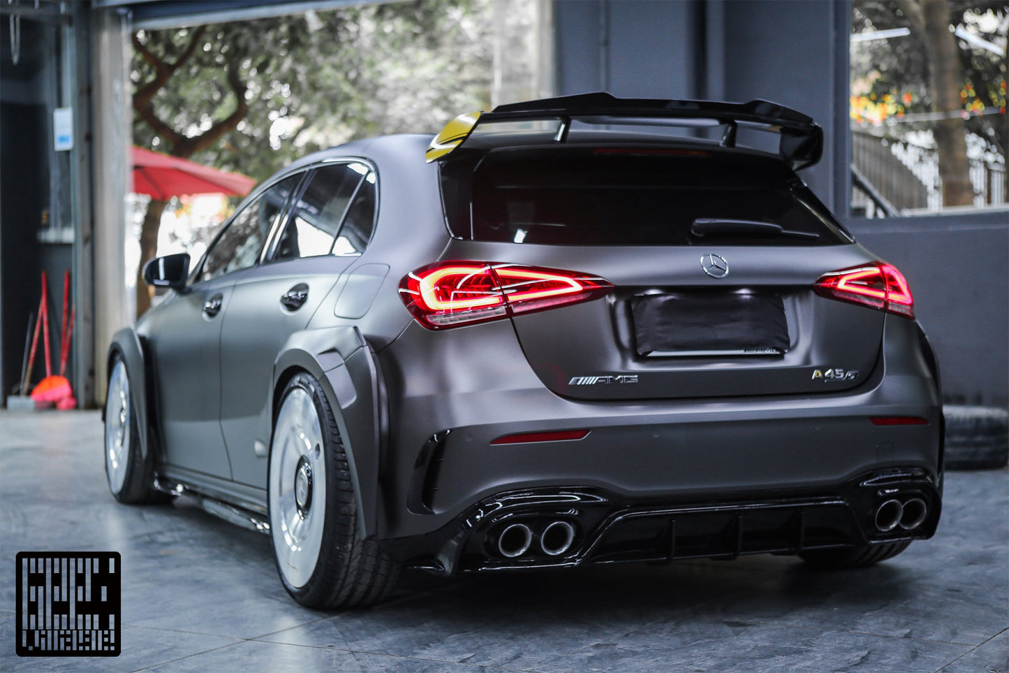 Geex Village Blackseries Style Rear Diffuser for Mercedes Benz A-Class AMG A45 A35 A220 W177 V177 2019-ON Carbon Fiber