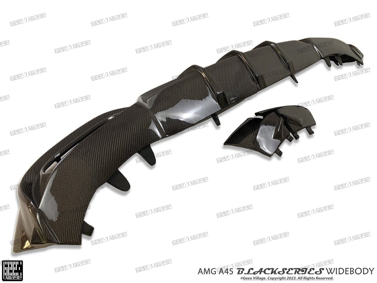 Geex Village Blackseries Style Rear Diffuser for Mercedes Benz A-Class AMG A45 A35 A220 W177 V177 2019-ON Carbon Fiber