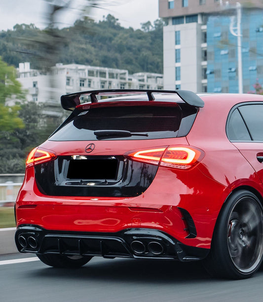 Geex Village Blackseries Style Rear Diffuser for Mercedes Benz A-Class AMG A45 A35 A220 W177 V177 2019-ON Carbon Fiber